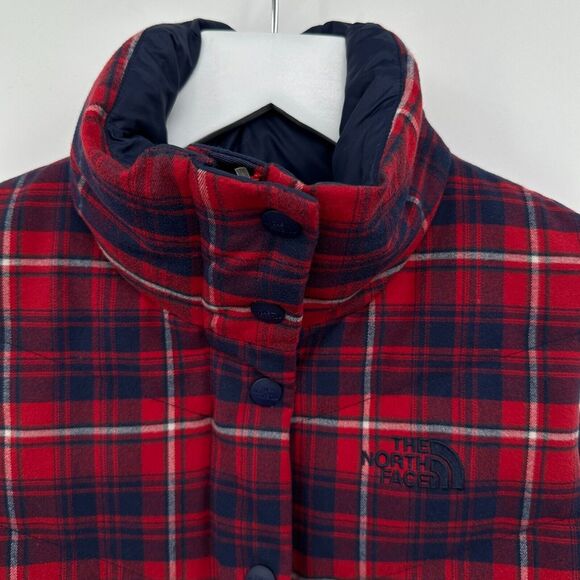 The North Face 700 Down Puffer Vest Jacket Womens Size XS Red Blue Zip Pockets - Picture 4 of 14
